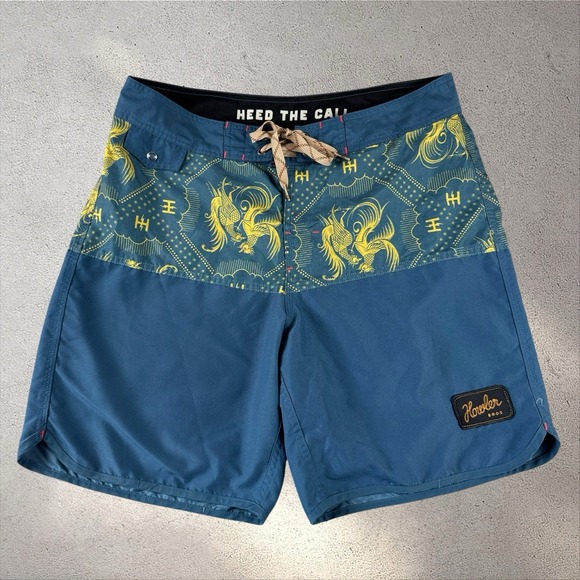 Howler Brothers Other - HOWLER BROTHERS Los Vaqueros Board Shorts Mens 34 Blue Paisley Western 8"